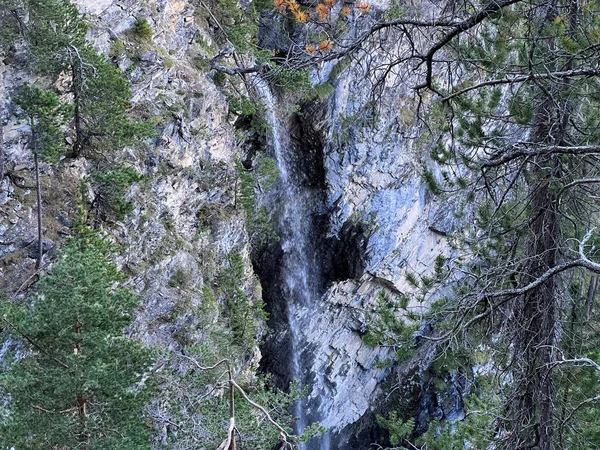 Waterfall Selabach Stream Selabach Waterfall Selabachfall Alvaneu Bad Alvagni Bogn — Stock Photo, Image
