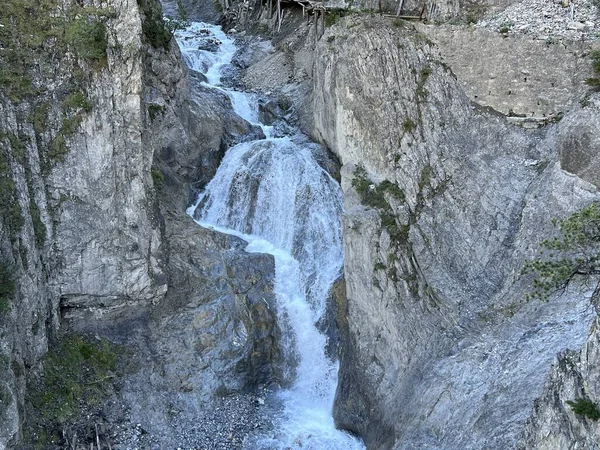 Cascata Sul Torrente Schaftobelbach Schaftobel Schaftobelfall Oder Schaftobelbach Wasserfall Sulla — Foto Stock