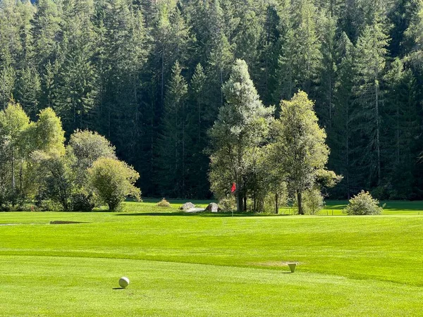 Alvaneu Bad Golf Club Golfplatz Alvaneu Bad Beautiful Alpine Valley — 图库照片