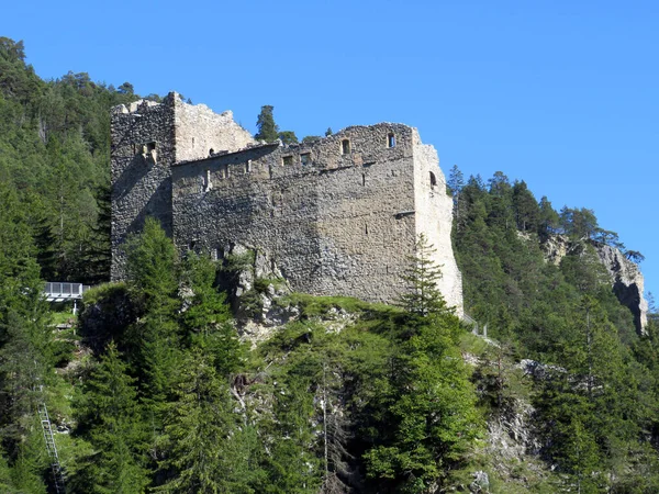 Kasteel Belfort Burg Belfort Oder Burgruine Belfort Albula Alvra Surava — Stockfoto