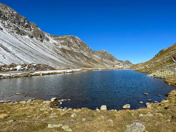 Small Alpine Lake Lai Nair Black Lake Schwarzer See Swiss — Stock Photo, Image