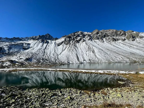 Laghi Alpini Lai Nair Lago Nero Schwarzer See Lai Scotta — Foto Stock