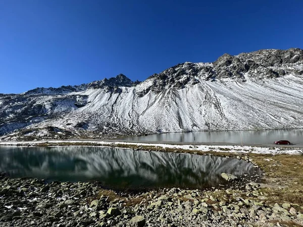 Vysoká Alpská Jezera Lai Nair Černé Jezero Nebo Schwarzer See — Stock fotografie