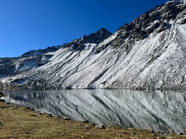 Υψηλή Αλπική Λίμνη Lai Scotta Λίμνη Schottensee Schotten Στην Ελβετική — Φωτογραφία Αρχείου