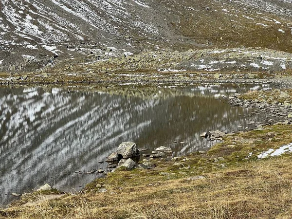 Lacul Înalt Alpin Lai Scotta Schottensee Sau Lacul Schotten Drumul — Fotografie, imagine de stoc
