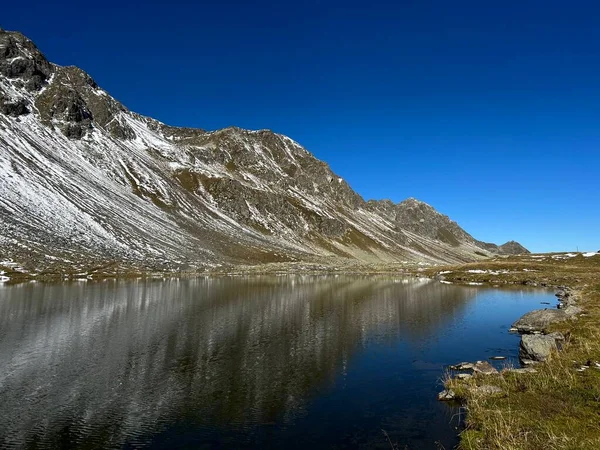 Alto Lago Alpino Lai Scotta Schottensee Lago Schotten Paso Suizo — Foto de Stock