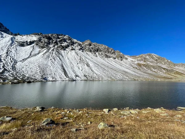 Alto Lago Alpino Lai Scotta Schottensee Lago Schotten Paso Suizo — Foto de Stock