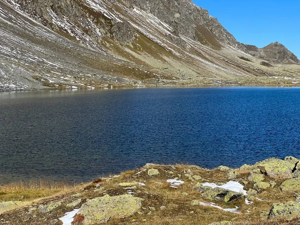 Lago Alto Alpino Lai Scotta Schottensee Lago Schotten Passo Estrada — Fotografia de Stock