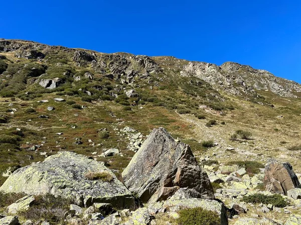 Rocks Stones Autumn Alpine Environment Albula Alps Swiss Mountain Road — Stock Photo, Image