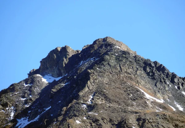 Skalisty Szczyt Góry Piz Mutera 3044 Masywie Albuli Nad Szwajcarskim — Zdjęcie stockowe