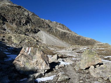 Albula Alpleri ve Fluela (Fluelapass), Zernez - Kanton of Grisons, İsviçre (Kanton Graubuenden, Schweiz)