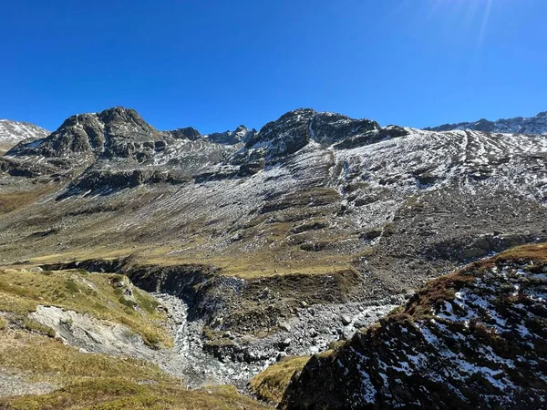Dağ Deresi Aua Grialetsch Albula Alpleri Nin Güzel Sonbahar Manzarası — Stok fotoğraf