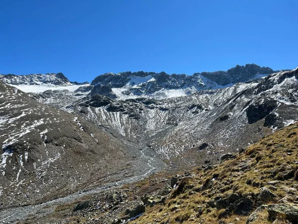 Arroyo Montaña Aua Grialetsch Hermoso Entorno Otoñal Del Valle Alpino — Foto de Stock