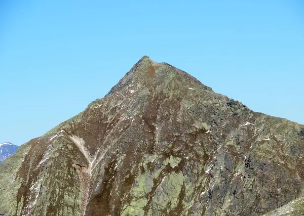 Montanha Rochosa Pico Piz Murterchoembel 2998 Maciço Dos Alpes Albula — Fotografia de Stock