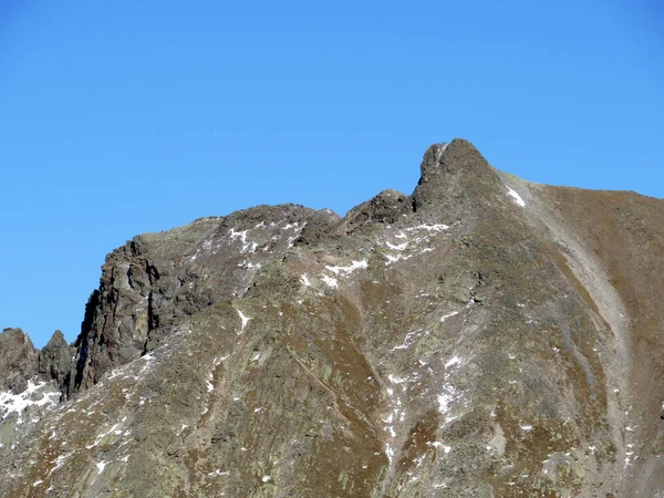 Pico Rocoso Piz Murterchoembel 2998 Macizo Los Alpes Albula Sobre —  Fotos de Stock