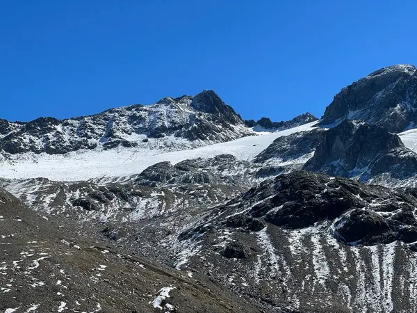 Début Automne Reste Glacier Alpin Vardet Grialetsch Dans Massif Des — Photo