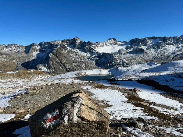 Segnaletica Aletica Alpina Segnaletica Nella Zona Montuosa Delle Alpi Dell — Foto Stock