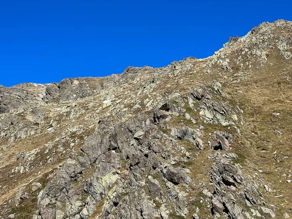 Rocas Piedras Entorno Alpino Otoñal Los Albula Alps Por Encima —  Fotos de Stock