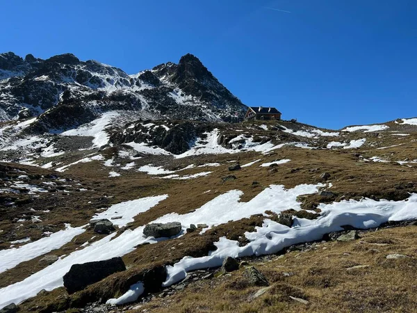 Grialetschhütte Sac Grialetschhütte Oder Chamanna Grialetsch Cas Grialetschhutte Oder Grialetschhütte — Stockfoto
