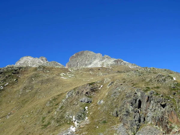 Klippig Bergstopp Piz Radont Eller Piz Radoent 3064 Albula Alperna — Stockfoto
