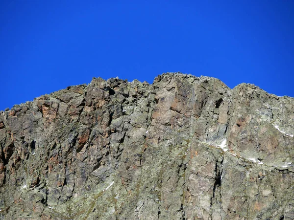 Скалистая Гора Пиз Радонт Пиц Радоент 3064 Альбульских Альпах Над — стоковое фото