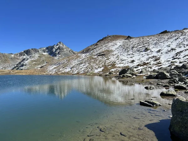 High Alpine Lakes Next Mountain Hut Chamanna Grialetsch Cas Grialetsch — Stock Photo, Image