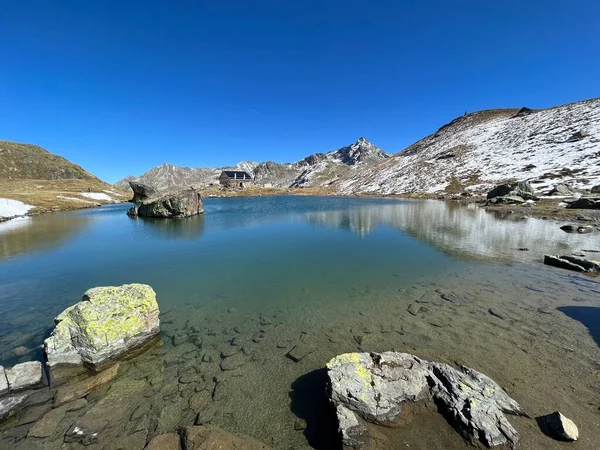 Високі Альпійські Озера Поруч Гірською Хатиною Chamanna Grialetsch Cas Або — стокове фото