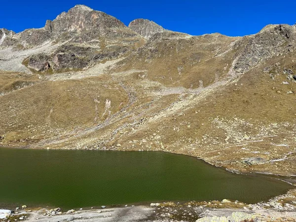 Alto Lago Alpino Furggasee Lago Furgga Ver Furggasee Zona Montañosa —  Fotos de Stock