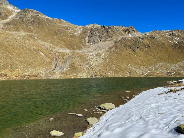 Alto Lago Alpino Furggasee Lago Furgga See Furggasee Nella Zona — Foto Stock