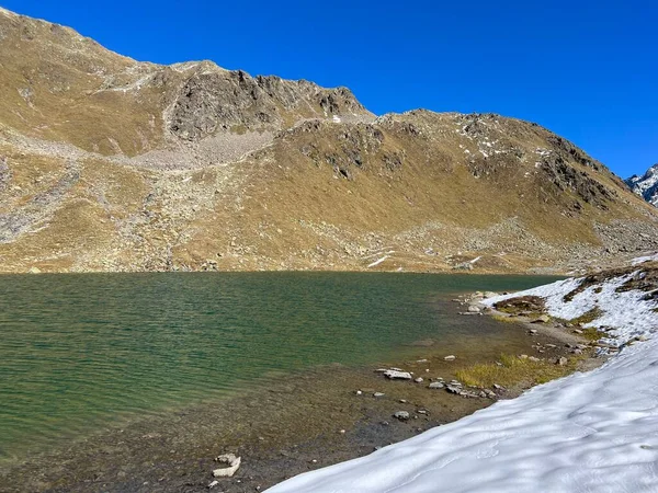 Danau Alpen Tinggi Furggasee Danau Furgga Atau Lihat Furggasee Daerah — Stok Foto
