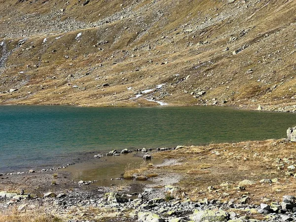 Hoge Alpiene Meer Furggasee Furgga Lake See Furggasee Het Bergachtige — Stockfoto