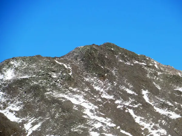 Pico Rocoso Piz Arpschella 3031 Macizo Los Alpes Albula Sobre —  Fotos de Stock