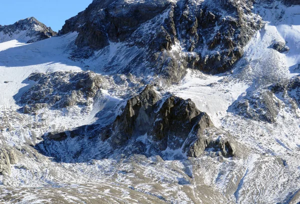 Alpine Rock Isla Persa Next Autumn Remains Vardet Grialetsch Glacier — Stock Photo, Image