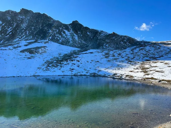 Безымянные Высокогорные Озёра Горном Массиве Абула Альпы Над Швейцарским Перевалом — стоковое фото