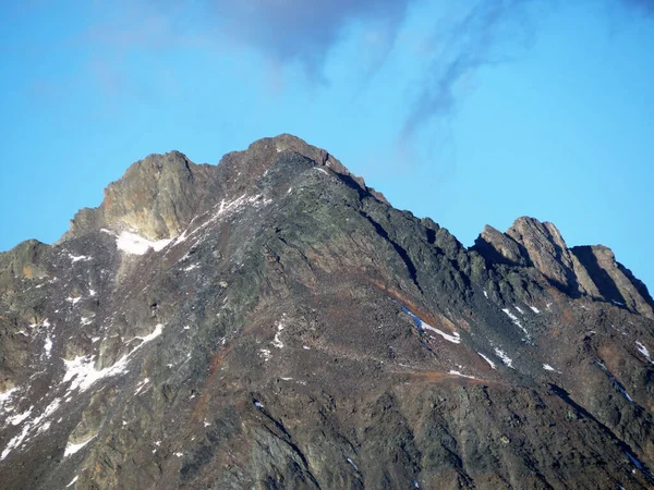 Skalnatý Vrchol Piz Murtera 3044 Masivu Silvrettských Alp Nad Silničním — Stock fotografie