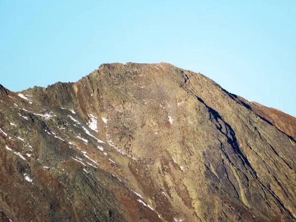 Скалистая Вершина Piz Chaste 2849 Массиве Сильвретта Альпы Над Дорожным — стоковое фото
