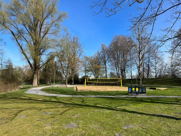 stock image Recreational park with alluvial forest next to the Old Rhine Nature Park, Lustenau (Austria) - Erholungspark mit Auwald neben dem Naturpark Alter Rhein oder Naturpark am Alten Rhein, Oesterreich (Osterreich)