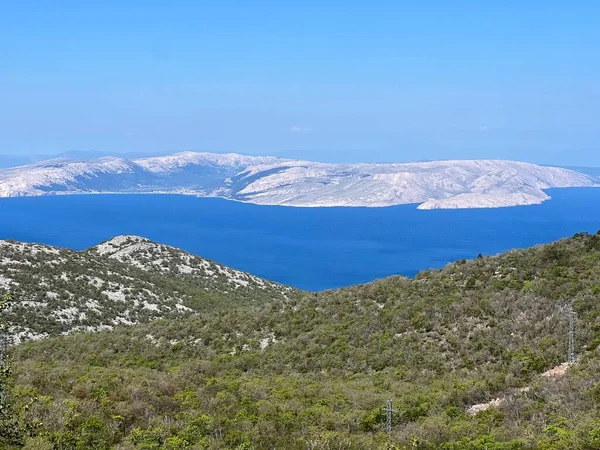 Pemandangan Lereng Gunung Velebit Dan Kepulauan Adriatik Wilayah Kvarner Dan — Stok Foto