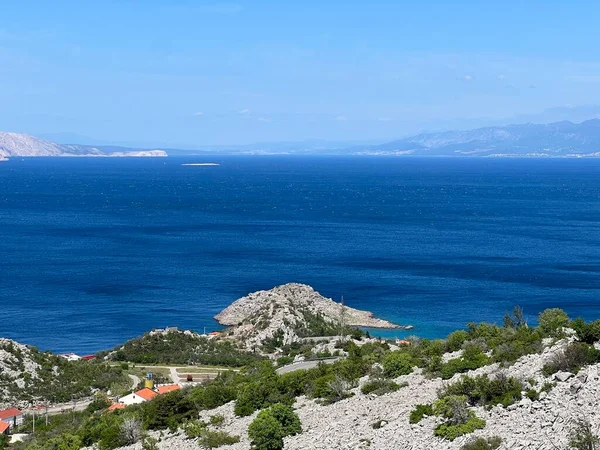 View Adriatic Islands Kvarner Gulf Slopes Mount Velebit Croatia Pogled — Stock Photo, Image