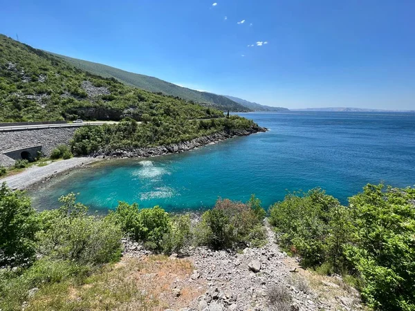 Sebuah Teluk Adriatik Kecil Dari Planikovac Teluk Kvarner Dan Tidak — Stok Foto