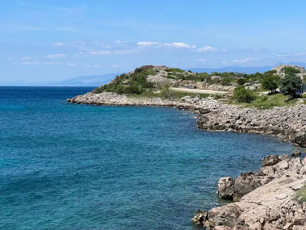Sebuah Teluk Kecil Adriatik Dari Jablanova Teluk Kvarner Dan Tidak — Stok Foto