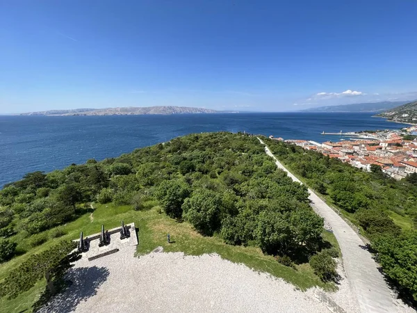 Pohled Park Věže Nehaj Nebo Park Úpatí Pevnosti Senj Chorvatsko — Stock fotografie