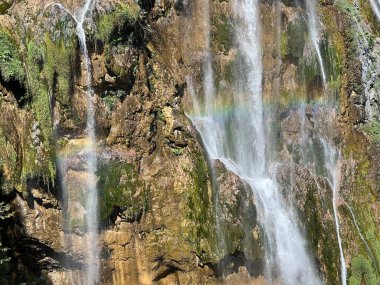 Büyük şelale veya Şelale Plitvica, Plitvice Ulusal Parkı, UNESCO doğal dünya mirası - Hırvatistan (Veliki şaplağı ili Slap Plitvica, Nacionalni parkı Plitvicka jezera, Hrvatska)
