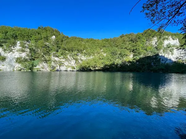 Paisagem Ambiente Parque Nacional Dos Lagos Plitvice Unesco Plitvica Croácia — Fotografia de Stock