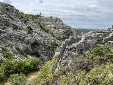 Bijela voda dere kanyonu veya Bijela nehir karst kanyonu, Karin Gornji - Hırvatistan (Kanjon potoka Bijela voda ili krski kanjon Bijela rijeka, Karin Gornji - Hrvatska)