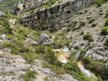 Bijela voda dere kanyonu veya Bijela nehir karst kanyonu, Karin Gornji - Hırvatistan (Kanjon potoka Bijela voda ili krski kanjon Bijela rijeka, Karin Gornji - Hrvatska)