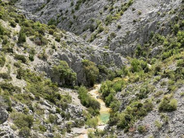 Bijela voda dere kanyonu veya Bijela nehir karst kanyonu, Karin Gornji - Hırvatistan (Kanjon potoka Bijela voda ili krski kanjon Bijela rijeka, Karin Gornji - Hrvatska)