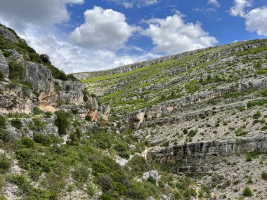 Bijela voda dere kanyonu veya Bijela nehir karst kanyonu, Karin Gornji - Hırvatistan (Kanjon potoka Bijela voda ili krski kanjon Bijela rijeka, Karin Gornji - Hrvatska)