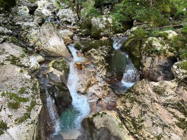 Lepenca deresi (Bovec, Slovenya) - Der Sunik-Wasserhain oder Wasserfaelle am Bach Lepenca (Slowenien) - Sunikov vodni gaj v Lepeni (Slovenija))