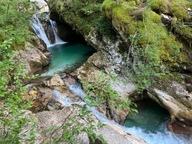 Lepenca deresi (Bovec, Slovenya) - Der Sunik-Wasserhain oder Wasserfaelle am Bach Lepenca (Slowenien) - Sunikov vodni gaj v Lepeni (Slovenija))